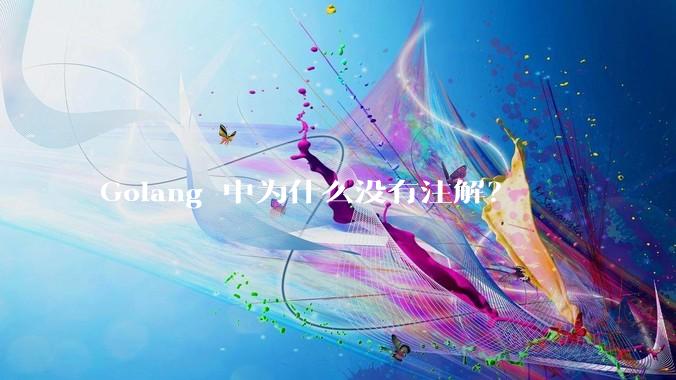 Golang 中为什么没有注解？