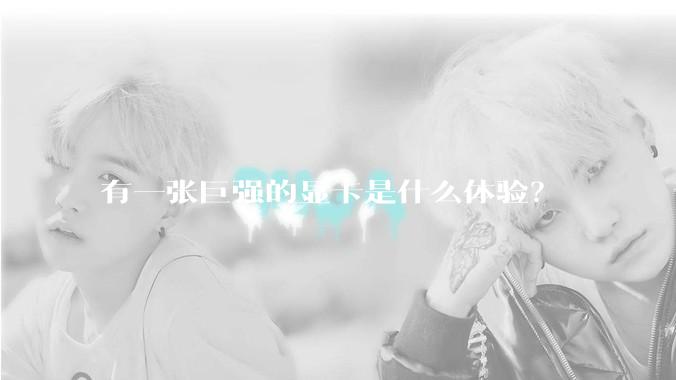 有一张巨强的显卡是什么体验？